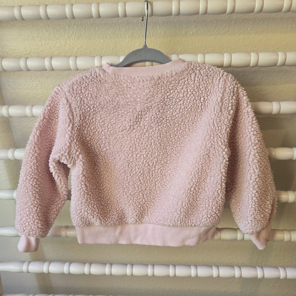 Pink Minnie Mouse Fleece Faux Sherpa Sweater Disney 18 Month Baby Toddler - Picture 2 of 6